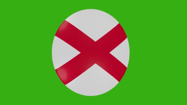 Representación Icono Bandera Del Estado Alabama Girando Sobre Mismo Fondo — Vídeos de Stock