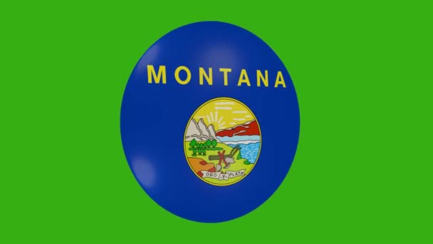 Rendement Une Icône Drapeau Montana Usa State Tournant Sur Elle — Video