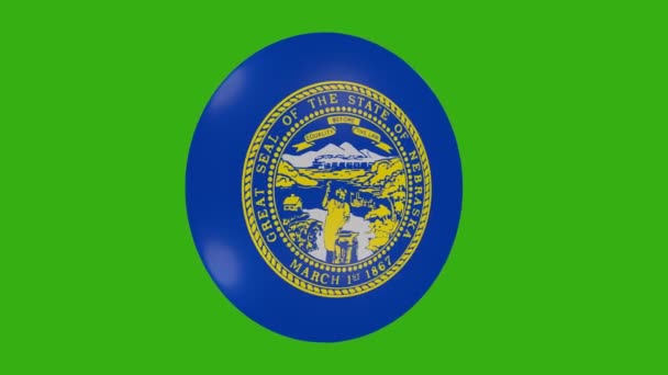 Darstellung Eines Icons Der Flagge Des Bundesstaates Nebraska Das Sich — Stockvideo