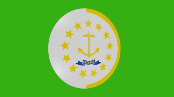Representación Icono Bandera Del Estado Rhode Island Girando Sobre Mismo — Vídeo de stock