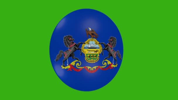 Darstellung Eines Pennsylvania Usa State Flaggensymbols Das Sich Auf Einem — Stockvideo