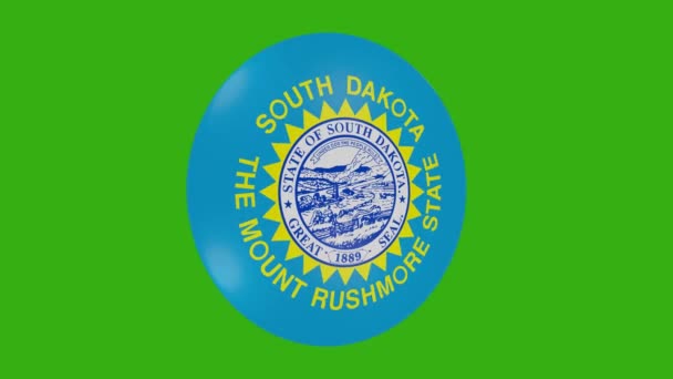 Darstellung Eines Flaggensymbols Des Bundesstaates South Dakota Das Sich Auf — Stockvideo