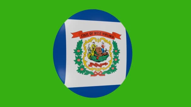 Återgivning West Virginia Usa State Flagga Ikon Roterar Sig Själv — Stockvideo