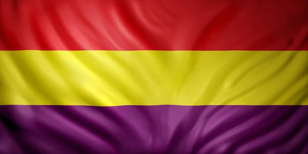 Rendering Second Spanish Republic Flag Its Actual Spain Country Flag — Stock Photo, Image