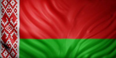 İpek bir Belarus bayrağının 3D canlandırması