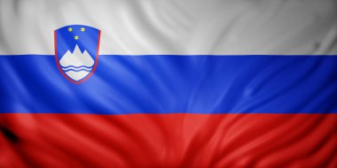 İpek bir Slovenya bayrağının 3D canlandırması