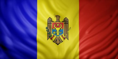 İpek bir Moldova bayrağının 3D canlandırması