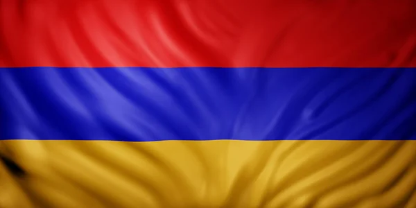Rendering Detail Silked Armenia Flag — Stock Photo, Image