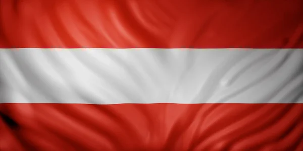 Vykreslování Detailu Hedvábné Rakouské Vlajky — Stock fotografie