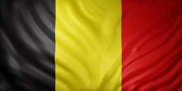 Vykreslení Detailu Hedvábné Belgické Vlajky — Stock fotografie