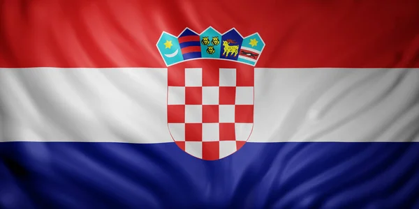 Representación Detalle Una Bandera Croacia Sedada — Foto de Stock