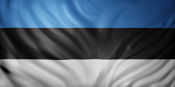 Prestação Detalhe Uma Bandeira Estônia Sedosa — Fotografia de Stock