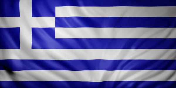 Darstellung Eines Details Einer Seidenen Griechischen Flagge — Stockfoto