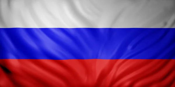Трехмерное Изображение Шёлкового Флага Российской Федерации — стоковое фото
