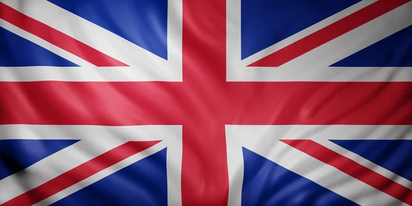 絹のような英国の旗の詳細の3Dレンダリング — ストック写真