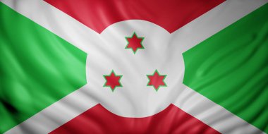 Ulusal Burundi bayrağının 3D canlandırması.