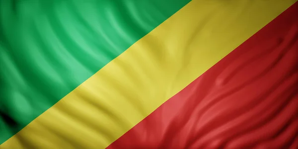 Renderização Uma Bandeira Nacional Congo — Fotografia de Stock