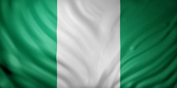 Rendering Una Bandiera Nazionale Nigeriana — Foto Stock