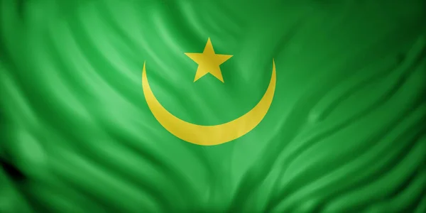 Рендеринг Национального Флага Мавритании — стоковое фото