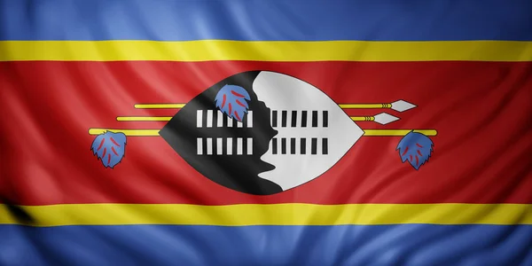 Renderização Uma Bandeira Nacional Suazilândia — Fotografia de Stock