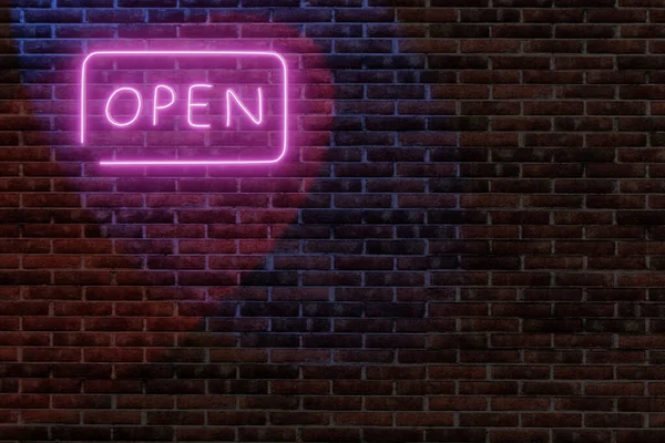 Weergave Van Een Neon Roze Bord Met Het Woord Open — Stockfoto
