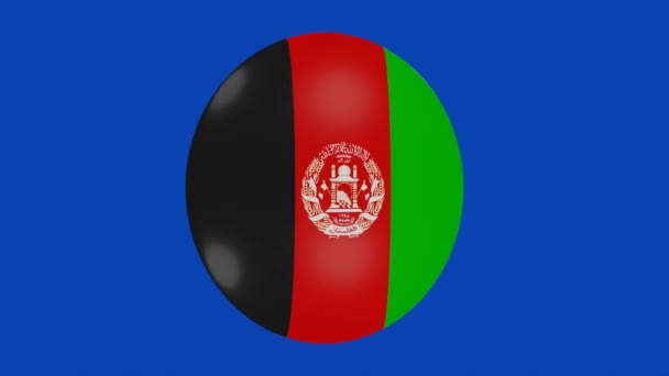 Rendering Afghanistan Flag Icon Rotating Itself Chroma Background — Stock Video