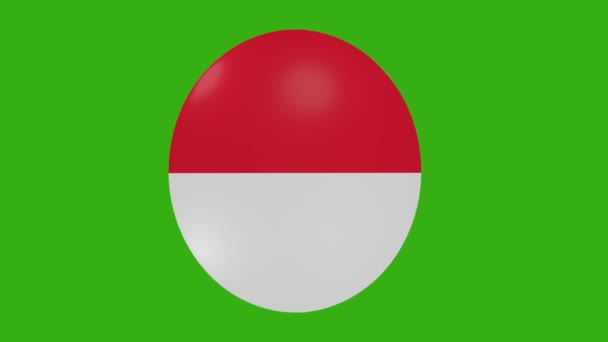 Rendering Indonesia Flag Icon Rotating Itself Chroma Background — Stock Video