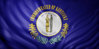 Detaylı Kentucky ABD bayrağının 3D çizimi