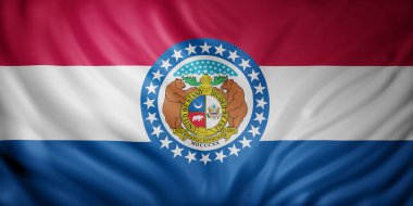 Detaylı bir Missouri ABD bayrağının 3D çizimi