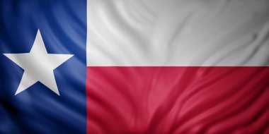 Detaylı bir Teksas ABD bayrağının 3D çizimi