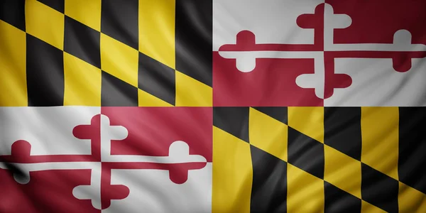 Vykreslení Detailní Maryland Usa Stát Vlajky — Stock fotografie