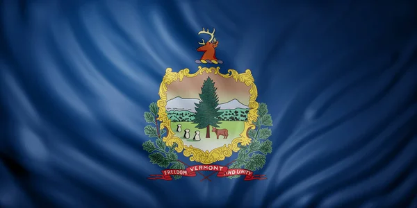 3D美国佛蒙特州国旗的绘制 — 图库照片