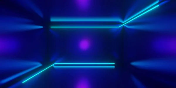 Abstrakt Färgstark Bakgrund Ljusa Neon Blå Och Violetta Färger Geometriska — Stockfoto
