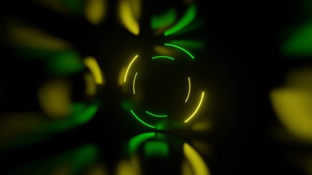 Animação Loop Fundo Colorido Abstrato Cores Verdes Amarelas Neon Brilhantes — Vídeo de Stock