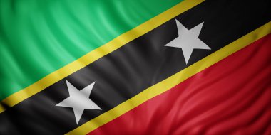 Ulusal bir Aziz Christopher ve Nevis bayrağının 3D görüntülenmesi izole edildi