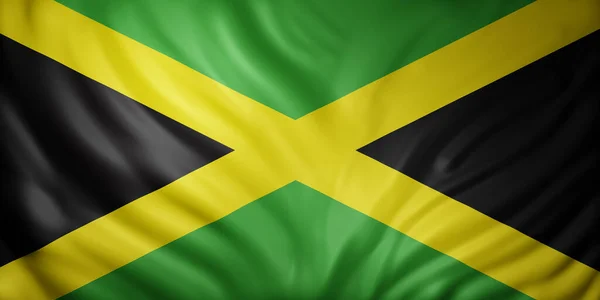 Weergave Van Een Nationale Jamaica Vlag — Stockfoto