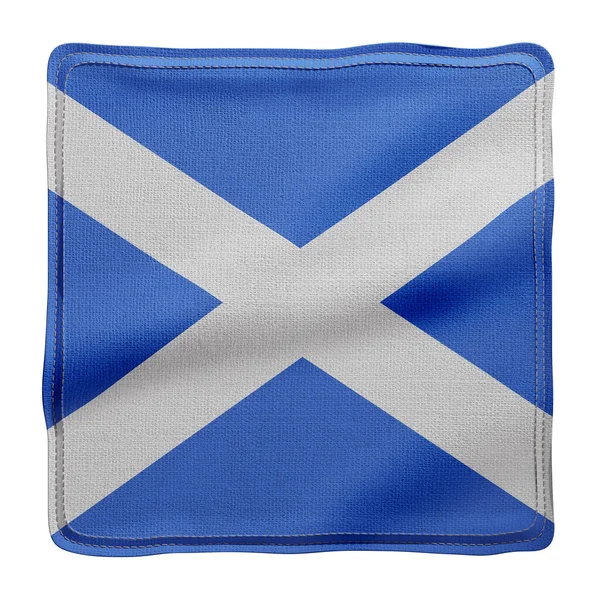 Rendering Fabric Scotland Flag Isolated White Background — Stock Photo, Image