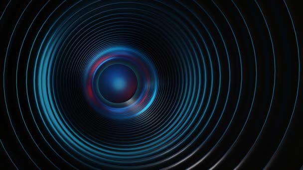 Minima Spirale Nera Rotazione Infinita Con Effetti Luce Animazione Loop — Video Stock