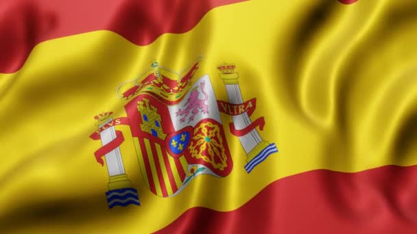 Representación Una Bandera Nacional España Ondeando Movimiento Bucle — Vídeo de stock