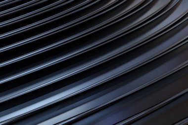 Bazı siyah eğriler ile soyut bir 3D kompozisyonu 3d yorumlama