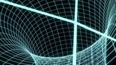 Döngülü animasyon. Parlak neon mavisi ile soyut renkli arkaplan. Geometrik şekiller Modern renkli duvar kağıtları. 3d oluşturma.