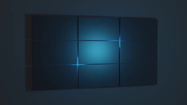 Rendering Von Abstraktem Hintergrund Mit Blauen Panels Und Roten Lichtern — Stockvideo
