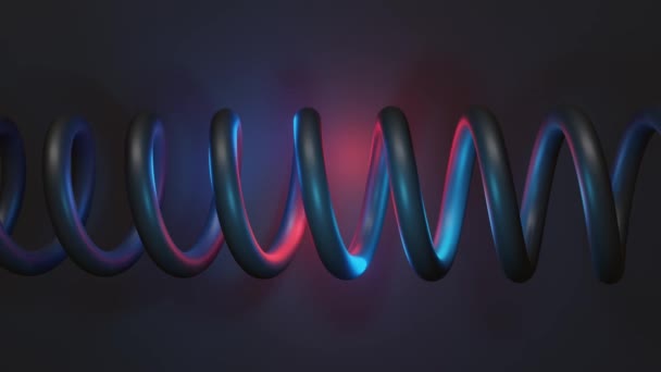 Minimal Svart Spiral Oändlig Rotation Med Ljuseffekter Sömlös Loop Animation — Stockvideo