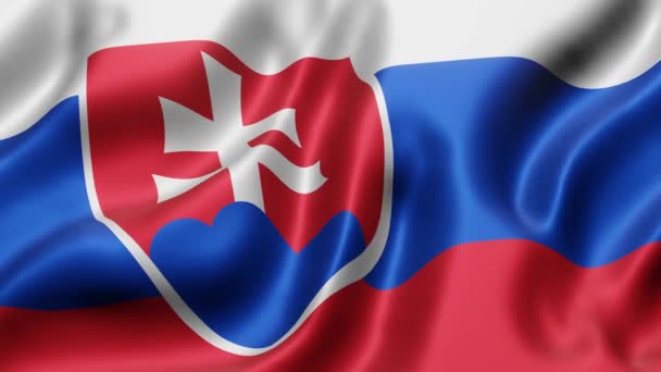 Återgivning Nationell Slovakisk Flagga Viftar Looping Rörelse — Stockvideo