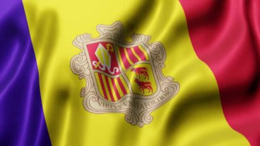 3d rendering of a National Andorra flag waving in a looping motion