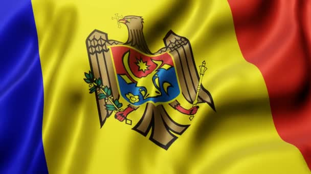 Rendering National Moldova Flag Waving Looping Motion — Stockvideo