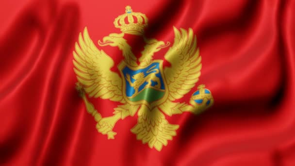 Рендеринг Национального Флага Черногории Машущего Петлевым Движением — стоковое видео