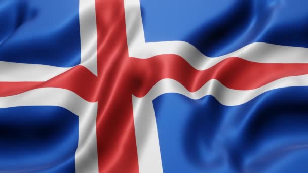 Återgivning Nationell Islands Flagga Viftar Looping Motion — Stockvideo