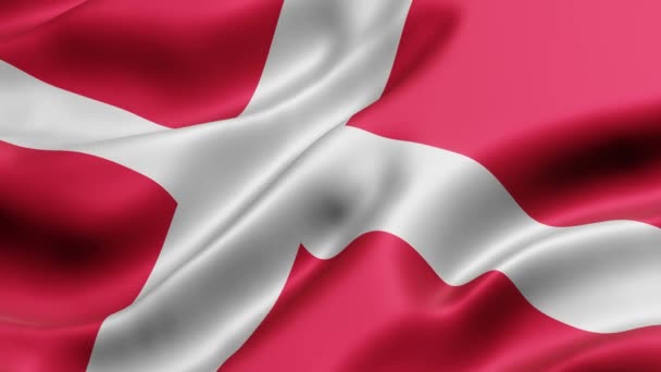 Rendu Drapeau National Danemark Agitant Dans Mouvement Boucle — Video