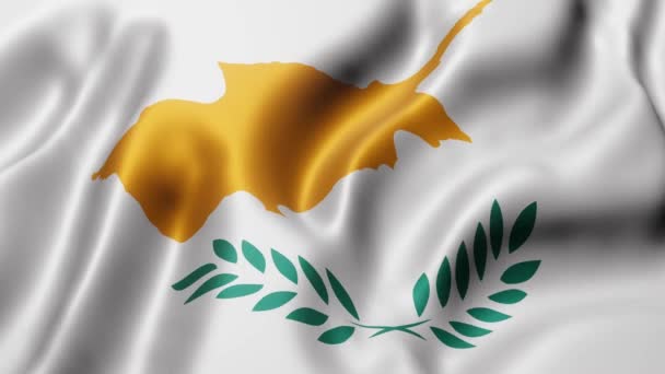 ループ状の動きに手を振っている国家キプロス国旗の3Dレンダリング — ストック動画